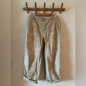 Canvas paint splatter work pants